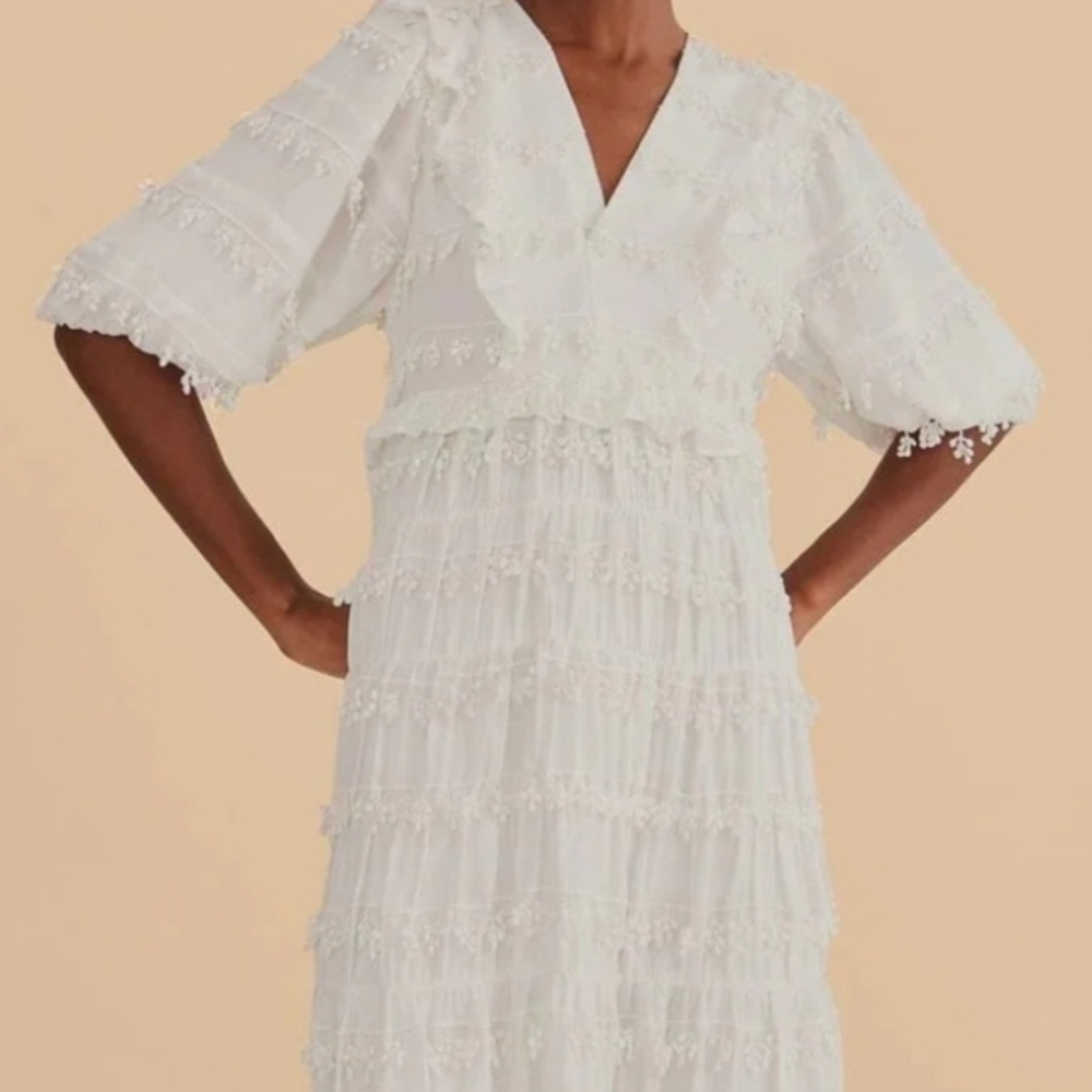 FARM Rio White Textured Dress - Picture 2 of 13